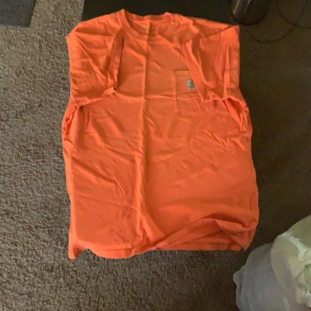 Orange car hart shirt